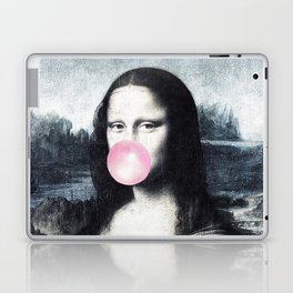 Mona Lisa blowing bubblegum bubbles Laptop Skin