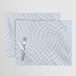Light Blue Swirled Checker Wrap Placemat