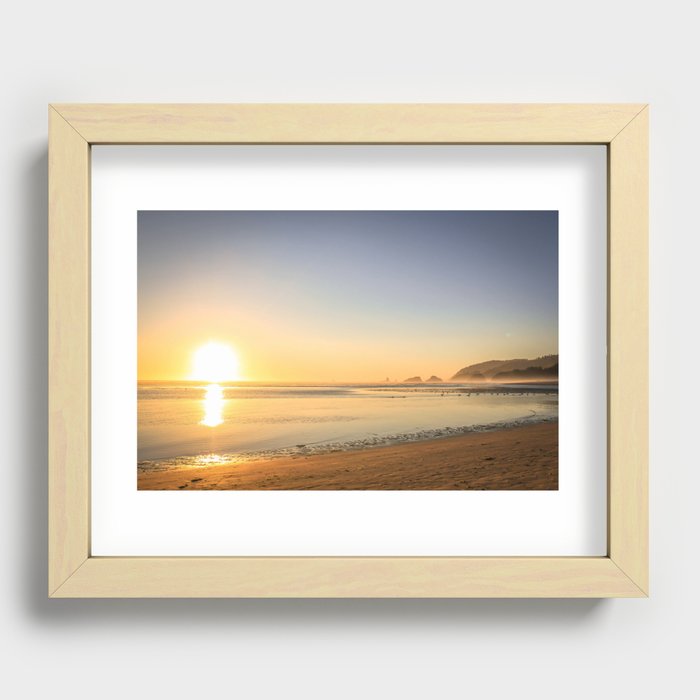 Canon Beach Sunset Recessed Framed Print