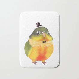 Fanciful Conure with Hat Bath Mat