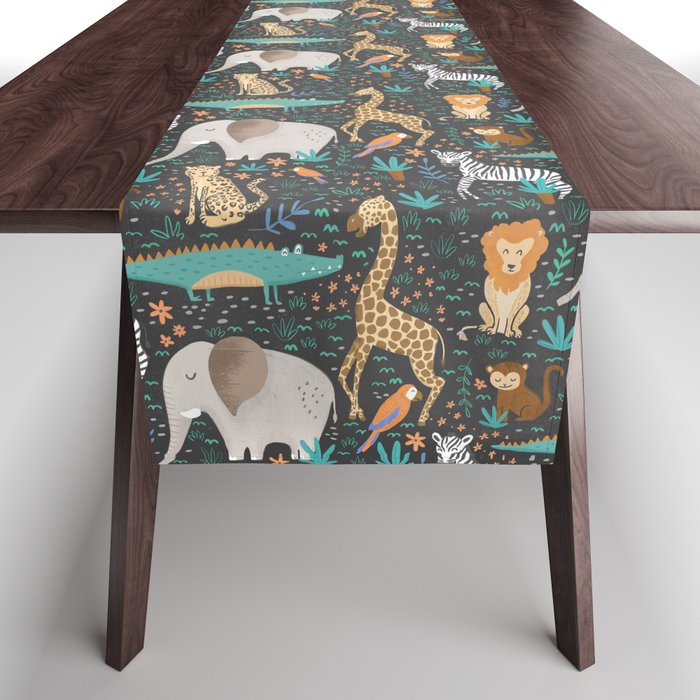 Into the Jungle - Gray Table Runner