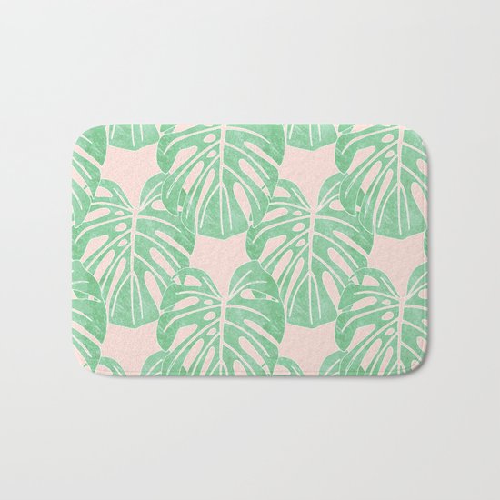 Monstera Pattern Bath Mat