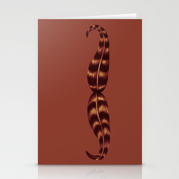 Feather Mustache Stationery Cards