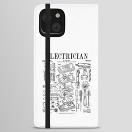 Electrician Electrical Worker Tools Vintage Patent Print iPhone Wallet Case