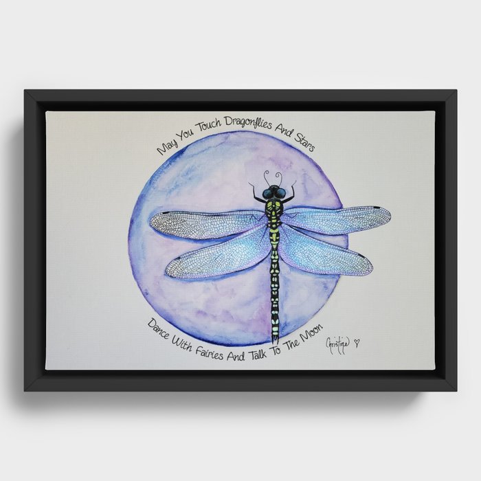Dragonfly Wish  Framed Canvas