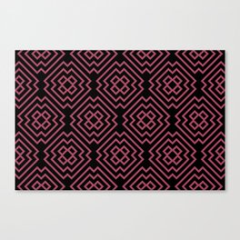 Black and Dark Pink Ornamental Shape Pattern 6 - Diamond Vogel 2022 Popular Colour Obsession 1130 Canvas Print