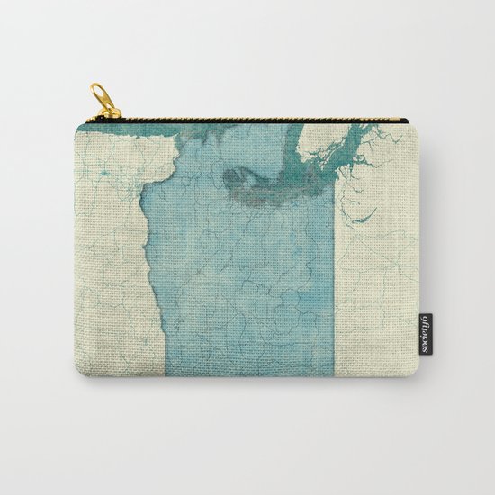 Washington State Map Blue Vintage Carry-All Pouch