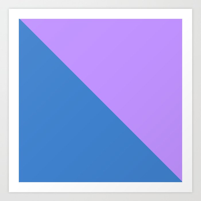 Simple Split - purple and blue Art Print