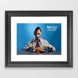 Zombie Etiquette : Table Manners Framed Art Print