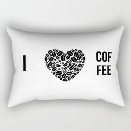 I Love Coffee (Bean Heart) Rectangular Pillow