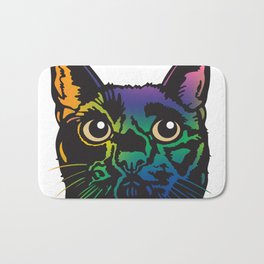 Rainbow Cat Bath Mat | Digital, Kitten, Acrylic, Cat, Graphicdesign, Rainbow 