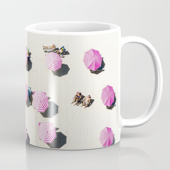 Pink Beach Umbrellas Coffee Mug