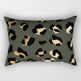 black gold leopard print Rectangular Pillow