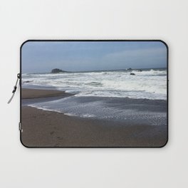 Footprints In A Sandy Beach Laptop Sleeve