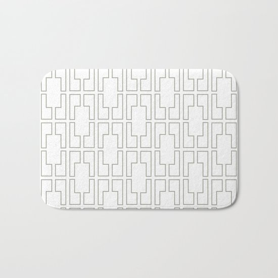 Simply Mid-Century Retro Gray on White Bath Mat