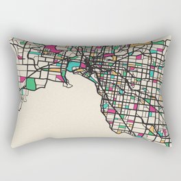 Colorful City Maps: Melbourne, Australia Rectangular Pillow