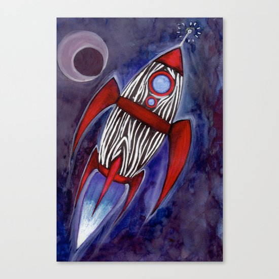 Zebra Rocket Canvas Print