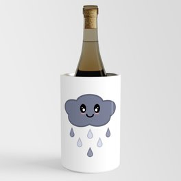 Kawaii Cute Happy Stormy Rain Cloud Wine Chiller