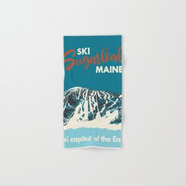 Ski Sugarloaf Maine vintage ski poster Hand & Bath Towel