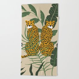 Palm Jungle Cheetah Prints Beach Towel