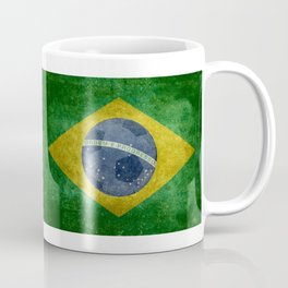 Flag of Brazil with football (soccer ball) retro style Mug