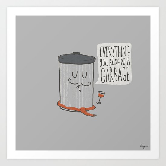 French Trash Can Art Print