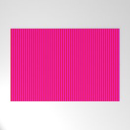 [ Thumbnail: Red & Fuchsia Colored Stripes Pattern Welcome Mat ]
