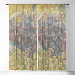 Grapes, 1887 by Vincent van Gogh Sheer Curtain