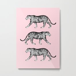 Tigers (Pink and White) Metal Print