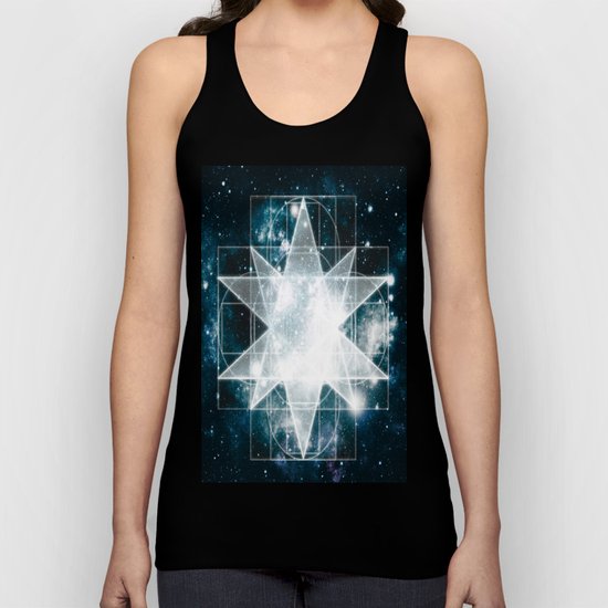 Sacred Geometry : Teal Galaxy Unisex Tank Top