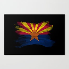 Arizona state flag brush stroke, Arizona flag background Canvas Print