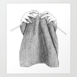 Knitting Art Print