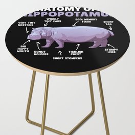 Cute Hippo Explanation Anatomy Of A Hippopotamus Side Table