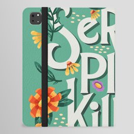 Serial plant killer lettering illustration with flowers and plants VECTOR iPad Folio Case