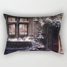 Old house in the snow Rectangular Pillow