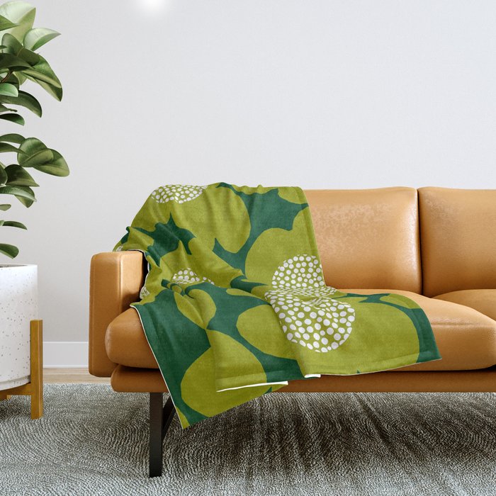 Large dark green throw on sale