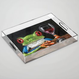 "Cabernet Wine" - Frogs After Five collection Acrylic Tray