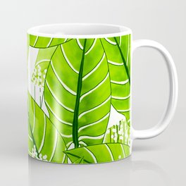 Spring Green Leaves - Summer Mood - Green and White #decor #society6 #1 #buyart Mug