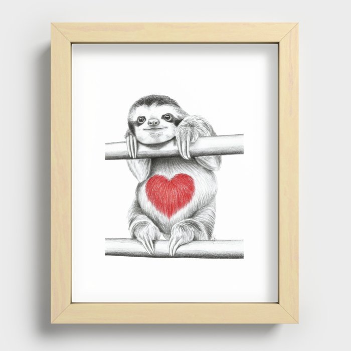 If Care Bears were sloths... Recessed Framed Print