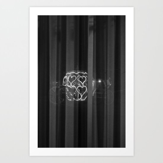 Heart carriage in window reflection Art Print