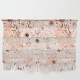 peach floral bouquet aesthetic cluster Wall Hanging