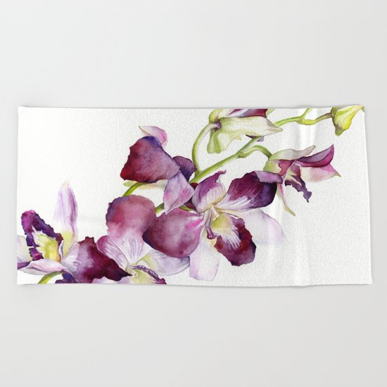 Radiant Orchids: Magenta Dendrobiums Beach Towel