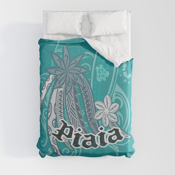 Vintage Piaia Maui Tribal Surf Collage Duvet Cover