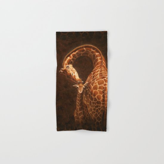 Reticulated Giraffe Mother and Baby Hand & Bath Towel