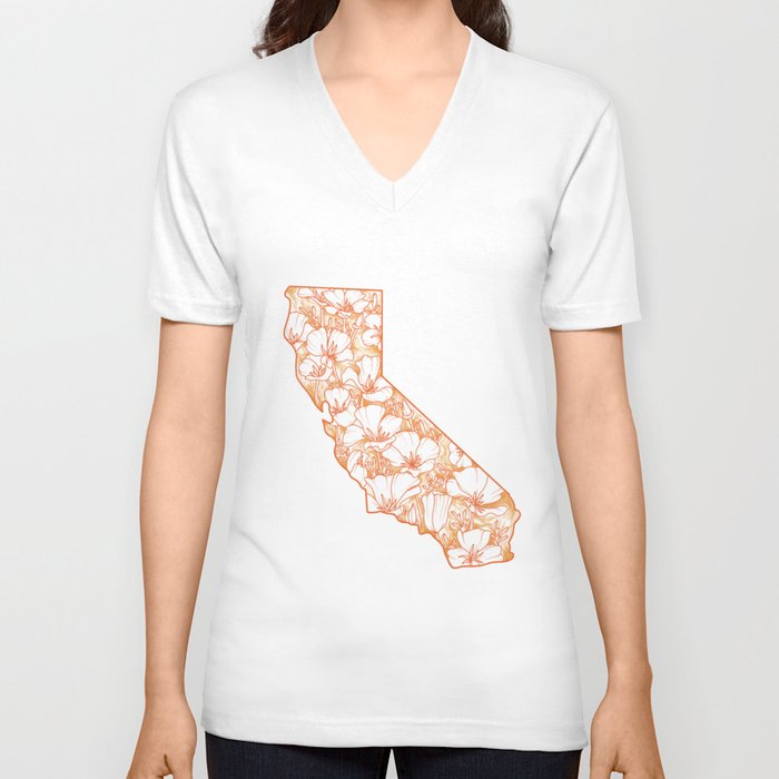 home is where the poppies are V Neck T Shirt