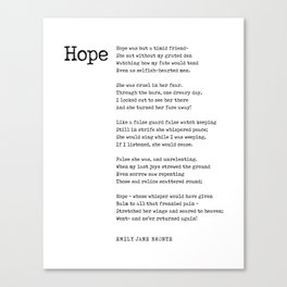 Hope - Emily Jane Bronte Poem - Literature - Typewriter Print 1 Canvas Print
