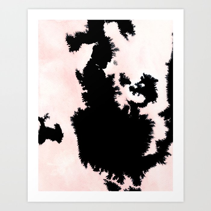 black, white and pink abstract 25 Art Print