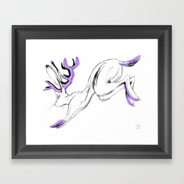 Jackalope - Lilac Framed Art Print