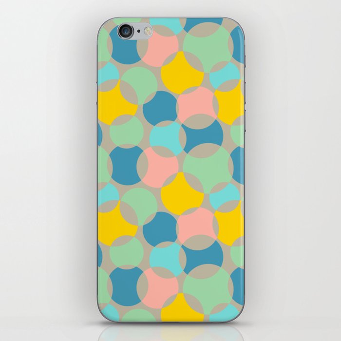 SOFT FOCUS RETRO ABSTRACT in BRIGHT MULTI-COLOURS WITH WARM GRAY iPhone Skin