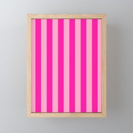 Pink Stripes Preppy Modern Framed Mini Art Print
